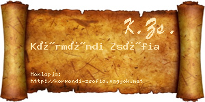 Körmöndi Zsófia névjegykártya