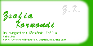 zsofia kormondi business card